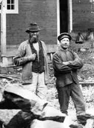 Arbetare vid Klara gruva - klicka för att förstora