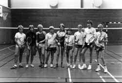 Badmintonlag i Bollhallen vid Lekebergsskolan i Fjugesta - klicka för att förstora