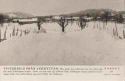 Gammal vinterbild fr�n Lekhyttan. Vykort. - klicka f�r att f�rstora
