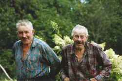Bergabröderna Evert och Martin som levde sina sista år på Oxelgården i Fjugesta. - klicka för att förstora