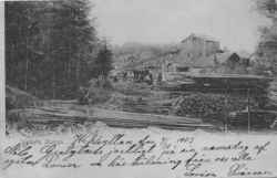 Bild av vykort över Wekhytte masugn  1903. - klicka för att förstora