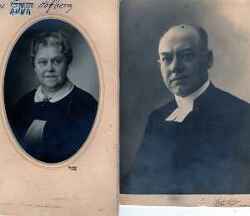 Kyrkoherde August Hofberg med fru Anna. Hofberg var kyrkoherde i Kvistbro 1910-1934 och avled  1939 - klicka för att förstora